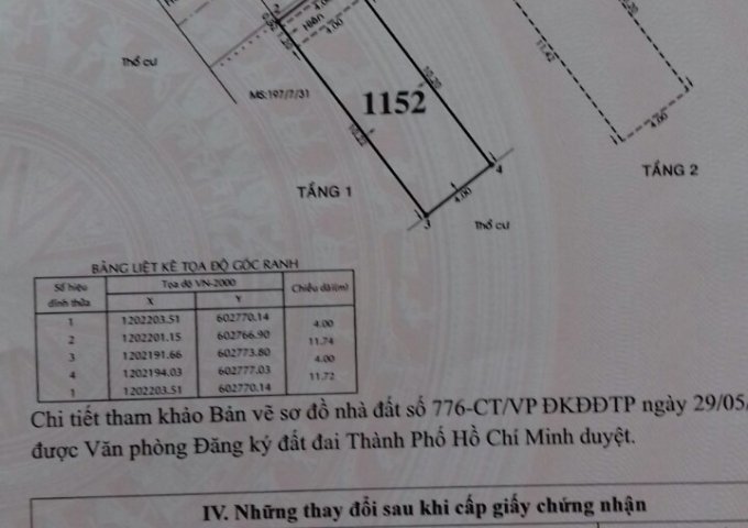 Chính chủ cần bán gấp nhà ở Thạnh Lộc 15 quận 12.