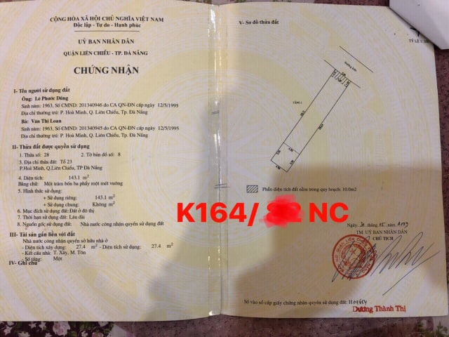 Bán đất kiệt 5m 164 Nguyễn Chánh