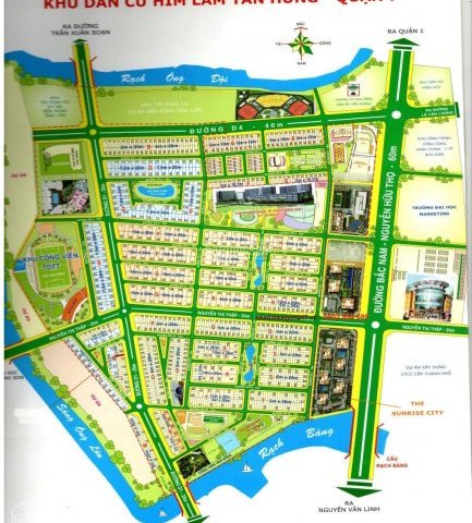 Bán đất lô E hướng Tây Đường 9 KDC Him Lam Kênh Tẻ Quận 7 150m2, 115 TR/m2