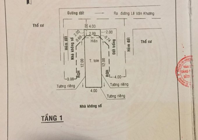 Chính chủ cần bán nhà cấp 4 Thới An 16 Quận giá 2 tỷ 85