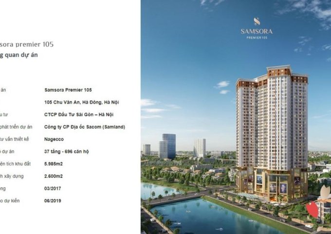 Bán căn hộ chung cư Samsora Premier, Chu Văn An, Yết Kiêu, Hà Đông. 65m2. Gía 1.6 tỷ