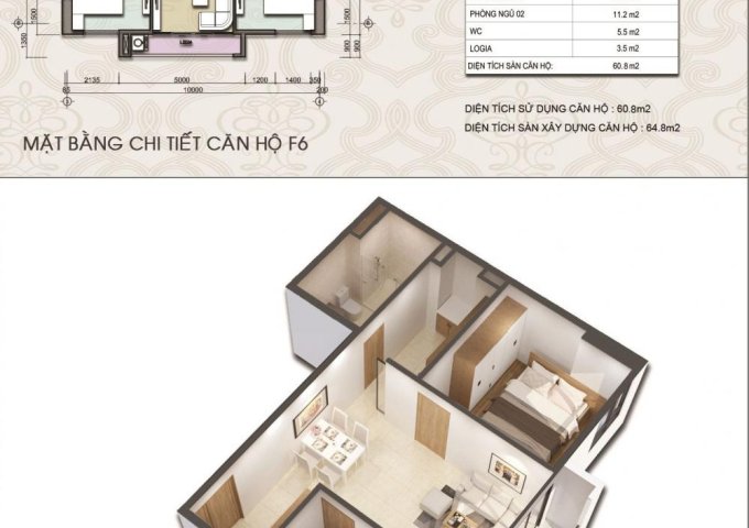 Bán căn hộ chung cư tại dự án Chung cư C1 Thành Công, Ba Đình, Hà Nội DT 61m2 - 64m2 giá 43 tr/m2