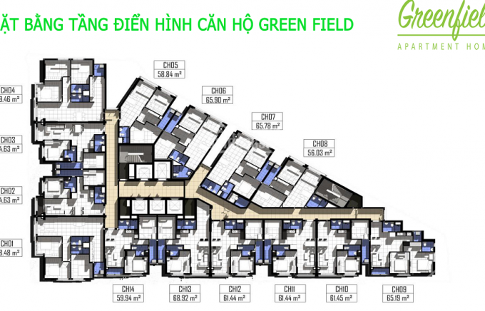 Chủ nhà cần bán căn Green Field –bình thạnh, 2PN tầng 12, view sông. Lh 0902995882 
