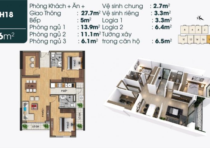 Chung cư cao cấp mặt phố Sài Đồng chỉ 2,1 tỷ/căn hộ 86m2 nội thất cao cấp