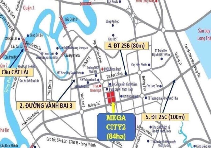 Đất TTHC Nhơn Trạch, chỉ 690tr/nền dự án Mega City 2 Kim Oanh, có nhiều vị trí đẹp, LH 0937216585
