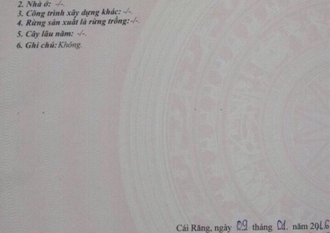 bán nền 4,5x20 đường số 6 kdc long thịnh, cái răng, cần thơ.