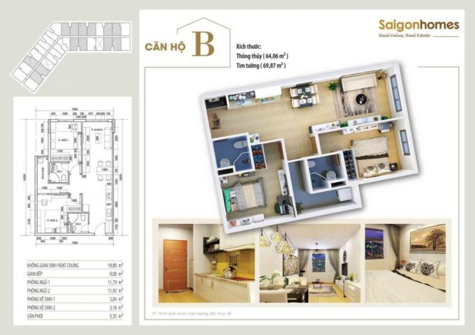 Bán căn hộ chung cư tại Dự án Saigonhomes, Bình Tân,  Hồ Chí Minh diện tích 70m2  giá 28 Triệu/m²