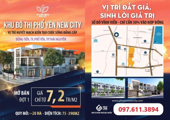 Bán đất nền dự án tại Đường Lý Nam Đế, Phổ Yên,  Thái Nguyên diện tích 100m2  giá 7 Triệu/m²
