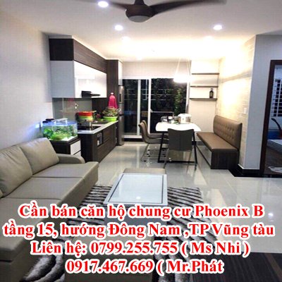Cần bán căn hộ chung cư Phoenix B, tầng 15, hướng Đông Nam ,TP Vũng tàu