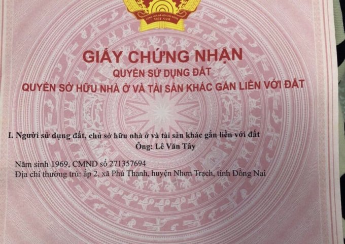 Bán đất Phú Đông, Nhơn Trạch, Đồng Nai cách MT Hùng Vương 100m