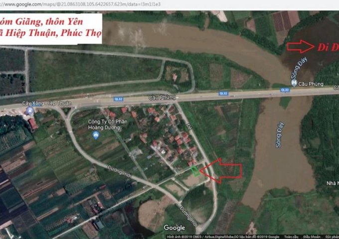 Bán đất nền tại cụm 1 chân cầu Phùng, Hiệp Thuận, Phúc Thọ , Hà Nội