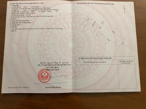 Bán nhà đất khu vực Mỹ Phước 2,  Huyện Bến Cát - Bình Dương