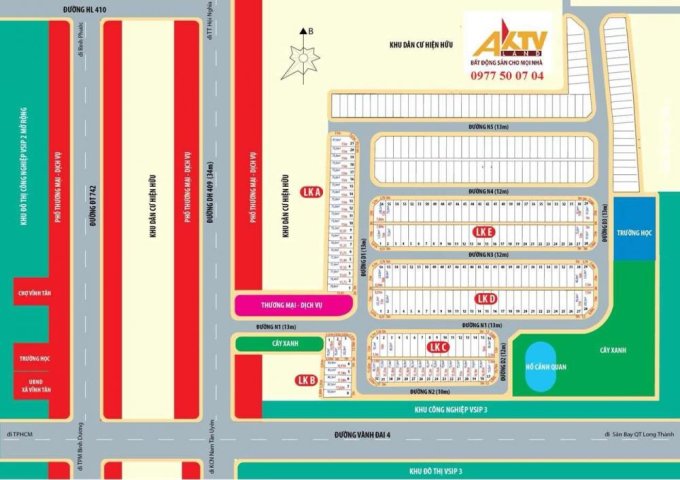 Thanh lý 3 lô đất sổ đỏ, thổ cư, giá rẻ ngay KCN VSIP2, gân chợ Vĩnh Tân giá từ 690tr.