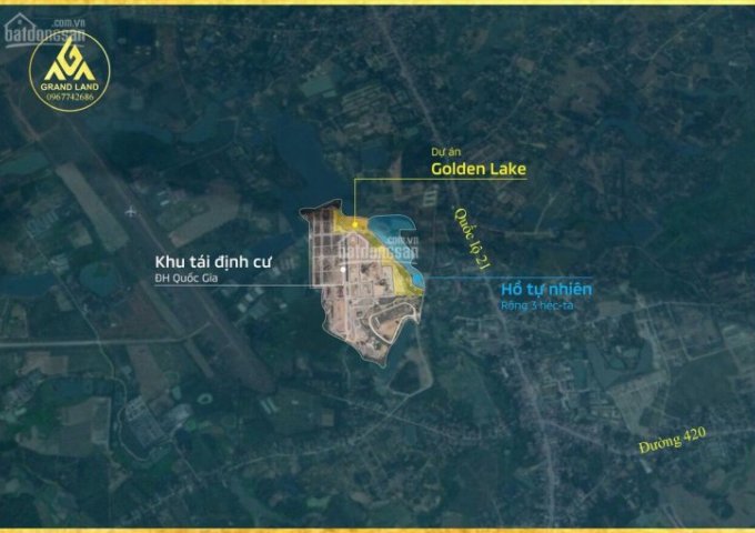Duy nhất 100 lô đất nền view hồ tại KĐT Hòa lạc- siêu dự án GOLDEN LAK