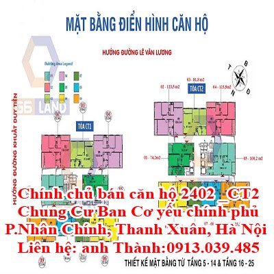 Chính chủ bán căn hộ 2402 _CT2 chung cư Ban Cơ yếu chính phủ, P.Nhân Chính, Thanh Xuân, Hà Nội.