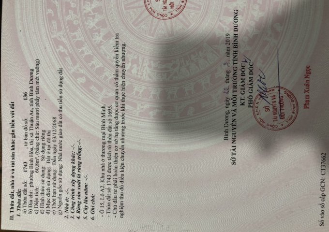 Đất sổ đỏ trong KDC Bình Minh - Kế chợ Đồng An 2 - Đường Bình Hòa 16 - cách TL 43 50 mét