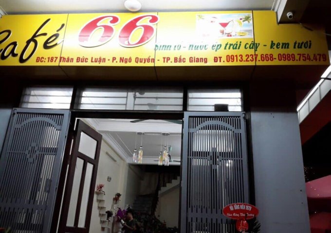 Chuyển nhượng quán cafe 66 số nhà 187 Thân Đức Luận, phường Ngô Quyền, TP Bắc Giang ( sau khách sạn Mường Thanh, gần trường Dân Tộc Nội Trú )