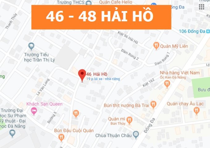 Chính chủ cần bán nhà mặt tiền số 46-48 Hải Hồ, phường Thanh Bình, quận Hải Châu