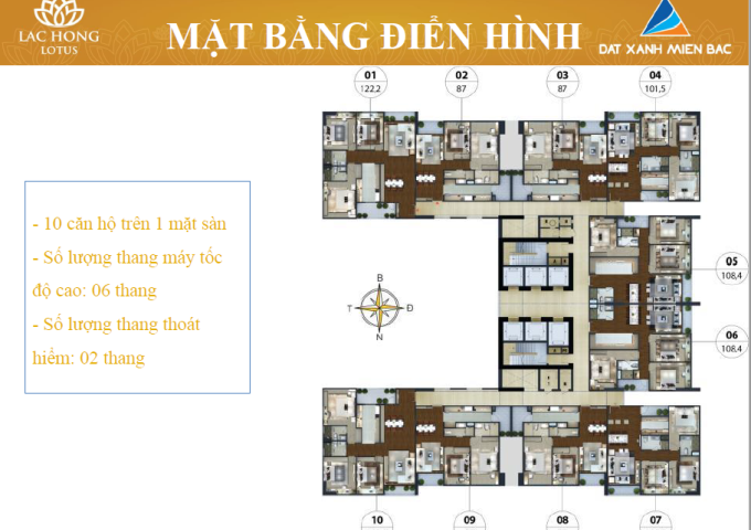 Bán cắt lỗ CH Lạc Hồng Lotus N01-T5, tầng 18-08(87m2) và tầng 16-06 (108m2), giá 31tr/m2, 0966.936.305 (Bán Gấp)