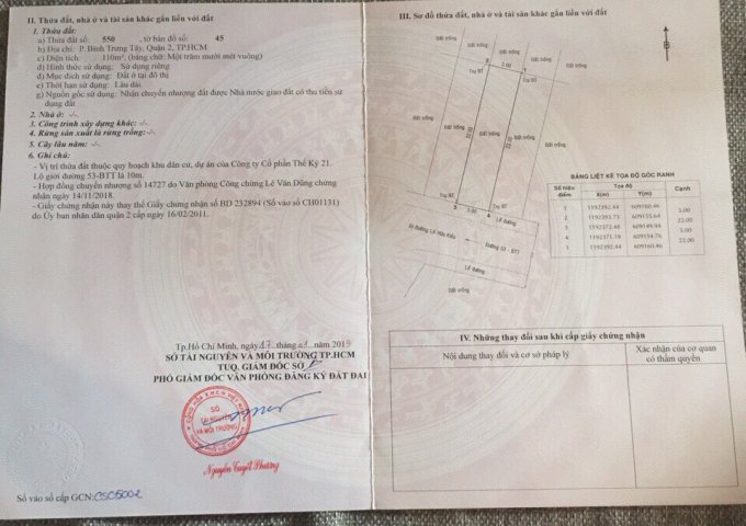 Bán đất nền dự án KDC Thế Kỷ 21, P Bình Trưng Tây, Quận 2 - sát bên UBND Quận 2