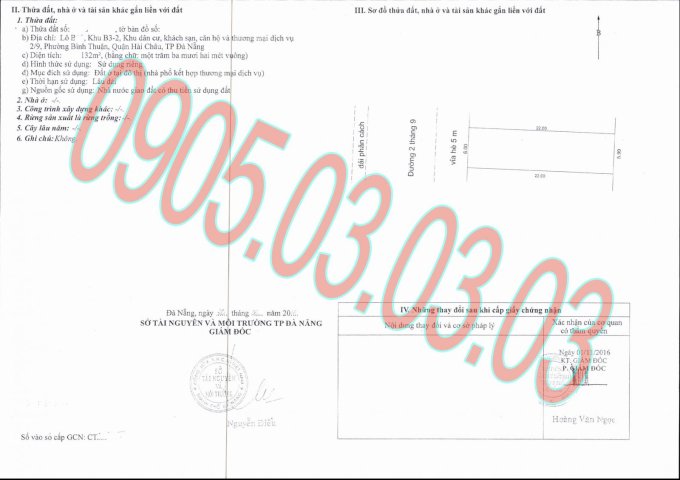 Cần cho thuê đất 2/9 và trần văn trứ gần cầu rồng Đà Nẵng 0905030303