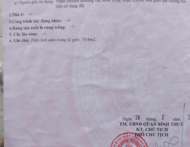 Bán nhà kho mặt tiền đường Nguyễn Văn Trường, P. Long Tuyền, Q. Bình Thuỷ - giá 2.6 tỷ