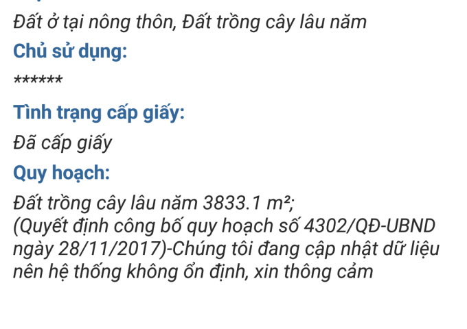 ấp Hưng Nghĩa xã Hưng Lộc huyện Thống Nhất tỉnh Đồng Nai. TÔI BÁN ĐẤT