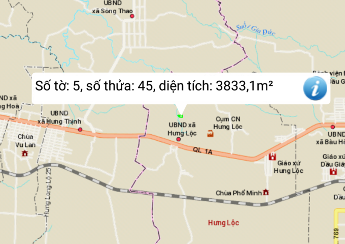 ấp Hưng Nghĩa xã Hưng Lộc huyện Thống Nhất tỉnh Đồng Nai. TÔI BÁN ĐẤT