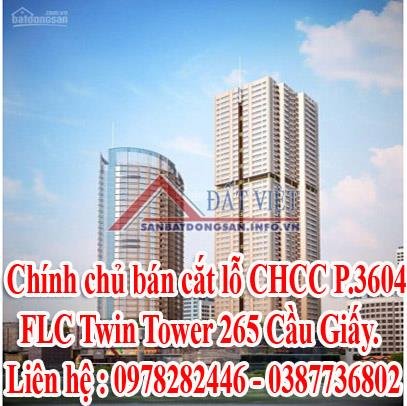 Chính chủ bán cắt lỗ CHCC P.3604 FLC Twin Tower 265 Cầu Giấy.