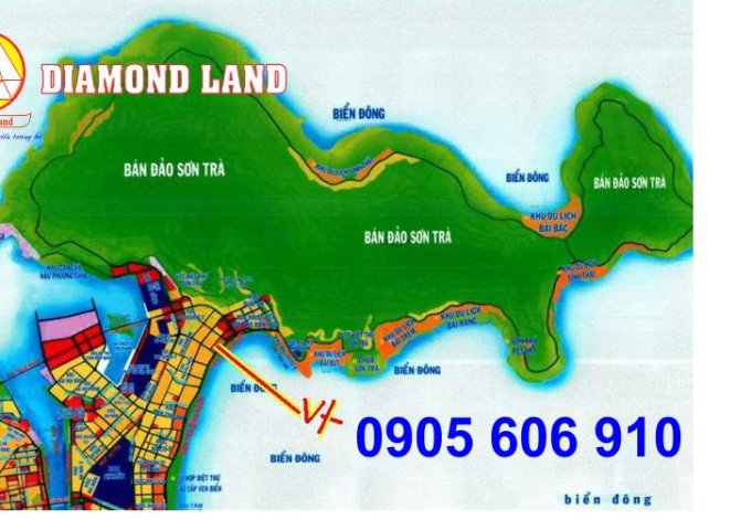 Cho thuê 750 m2 đất mặt biển đường Hoàng Sa,đ/diện bãi tắm Mân Thái,Đà Nẵng MT rộng 35m.0905.606.910