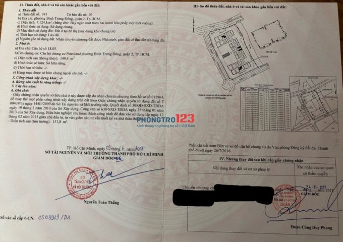 Bán căn hộ chung cư penthouse Petroland Q2, Giá 2,7 tỷ/tổng. Lh 0918486904