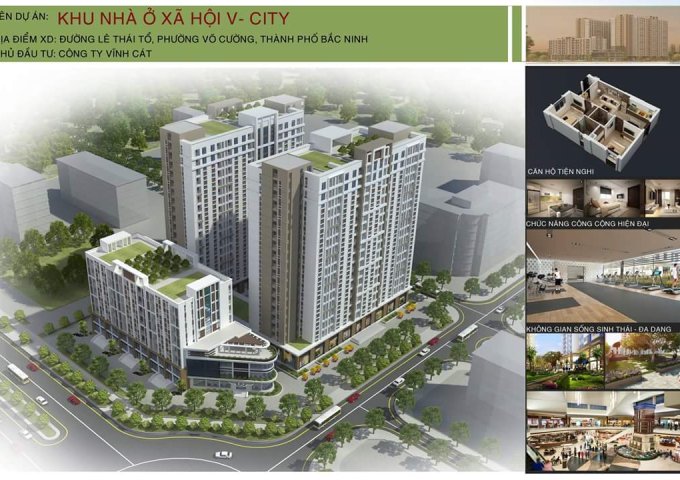 Chính chủ cần bán căn góc V-City căn 1114 tại trung tâm TP.Bắc Ninh