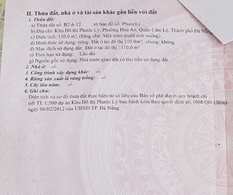 Bán đất đường Bùi Tấn Diên khu đô thị Phước Lý, Hòa An, Cẩm Lệ, Đà Nẵng 