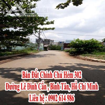 Bán Đất Chính Chủ Hẻm 302 Đường Lê Đình Cẩn , Bình Tân, Hồ Chí Minh