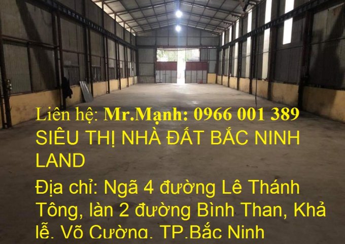 Cần cho thuê kho xưởng 350m2 tại khu Võ Cường, TP.Bắc Ninh