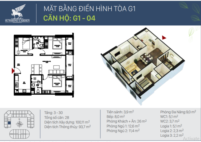 Bán căn hộ chung cư tại Dự án Sunshine Garden, Hai Bà Trưng,  Hà Nội diện tích 13,000m2  giá 28 Triệu/m²