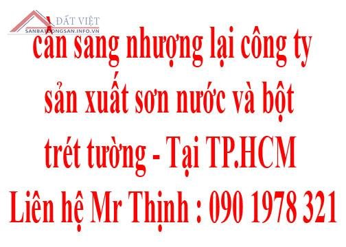 Định cư, cần sang nhượng lại công ty sản xuất sơn nước và bột trét tường