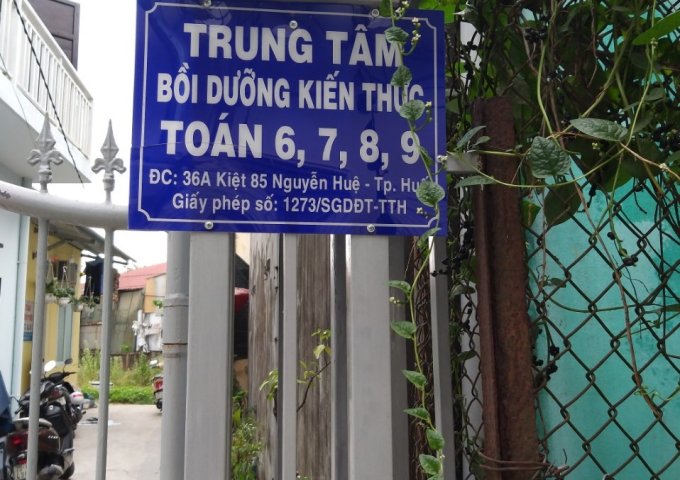 Bán đất 125m2, Kiệt 85 Nguyễn Huệ, phường Phú Nhuận, Tp Huế.
