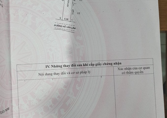 Thiếu nợ cần bán gấp lô đất trả nợ, DT 134m2, SHR TC 40m2, Ngay trung tâm TP Tây Ninh