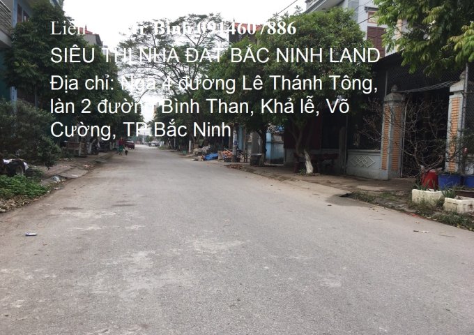 Chính chủ bán gấp lô đất thuộc khu đồng quán khả lễ - Phường võ cường,TP.Bắc Ninh