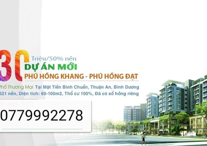 Bán đất ngay chợ Phú Phong, TX Thuận An mặt tiền đường ĐT743. DT 60-70-100-120(m2) 0779992278