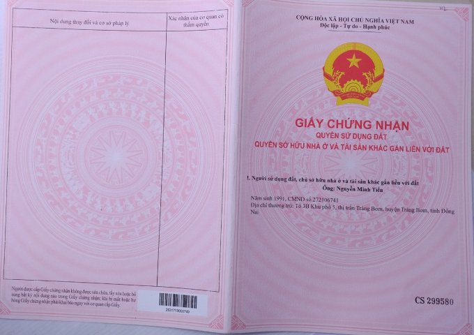 khu dân cư ĐỨC HUY  xã Hưng Lộc huyện Thống Nhất tỉnh Đồng Nai.