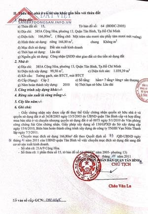 Chính chủ bán gấp toà nhà 385A Cộng Hoà , Phường 13 , Quận Tân Bình , TP HCM