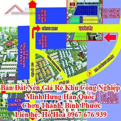 Bán Đất Nền Giá Rẻ Khu Công Nghiệp Minh Hưng Hàn Quốc, Chơn Thành, Bình Phước