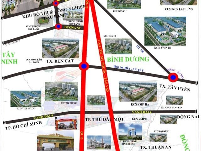 Bán đất nền dự án tại Xã Lai Uyên, Bàu Bàng, Bình Dương diện tích 80m2 giá 600 Triệu