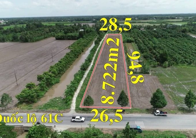 Bán 8.722 m2 đất mặt tiền Quốc Lộ 61C Châu Thành A – Hậu Giang – 600 ngàn /m2