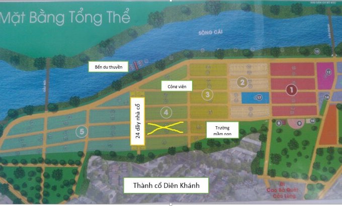 Bán Đất Dự án Khu đô thị mới Nam Sông Cái, Diên Khánh, Khánh Hòa