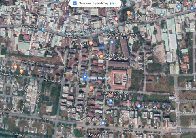 Bán đất Khang Điền - Intresco, 72 Dương Đình Hội, PLB, Quận 9 : mặt tiền đường số 10 - 8X22m - 46.5tr/m2
