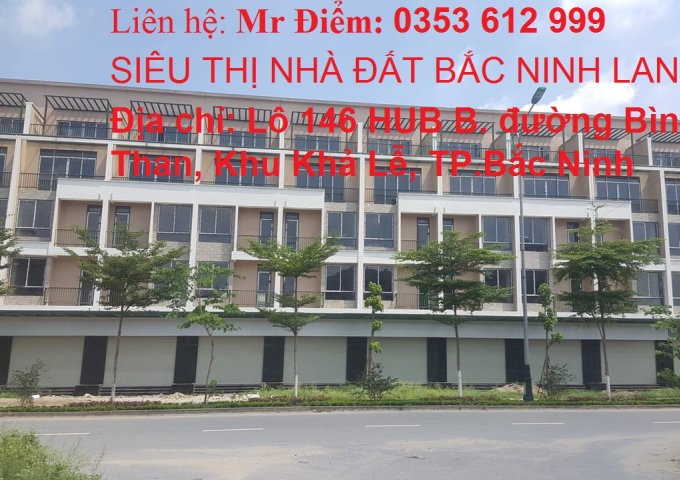 Bán nhà liền kề Shophouse khu Hud B đường Bình Than, Võ Cường, TP.Bắc Ninh