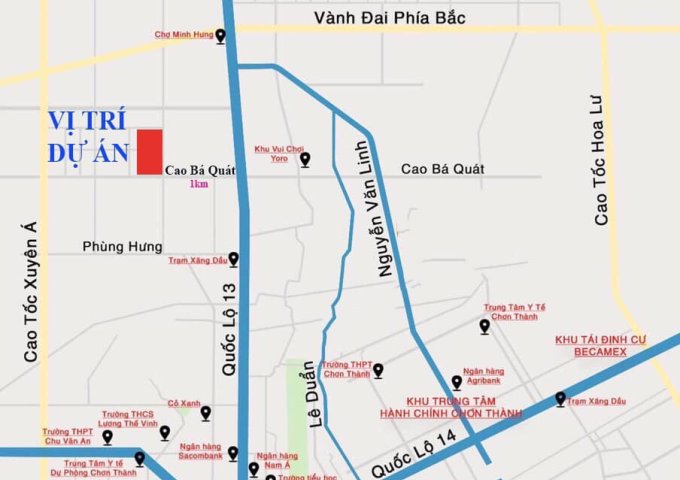 Bán đất Chơn Thành trả góp diện tích 200m2 giá chỉ 420 tr